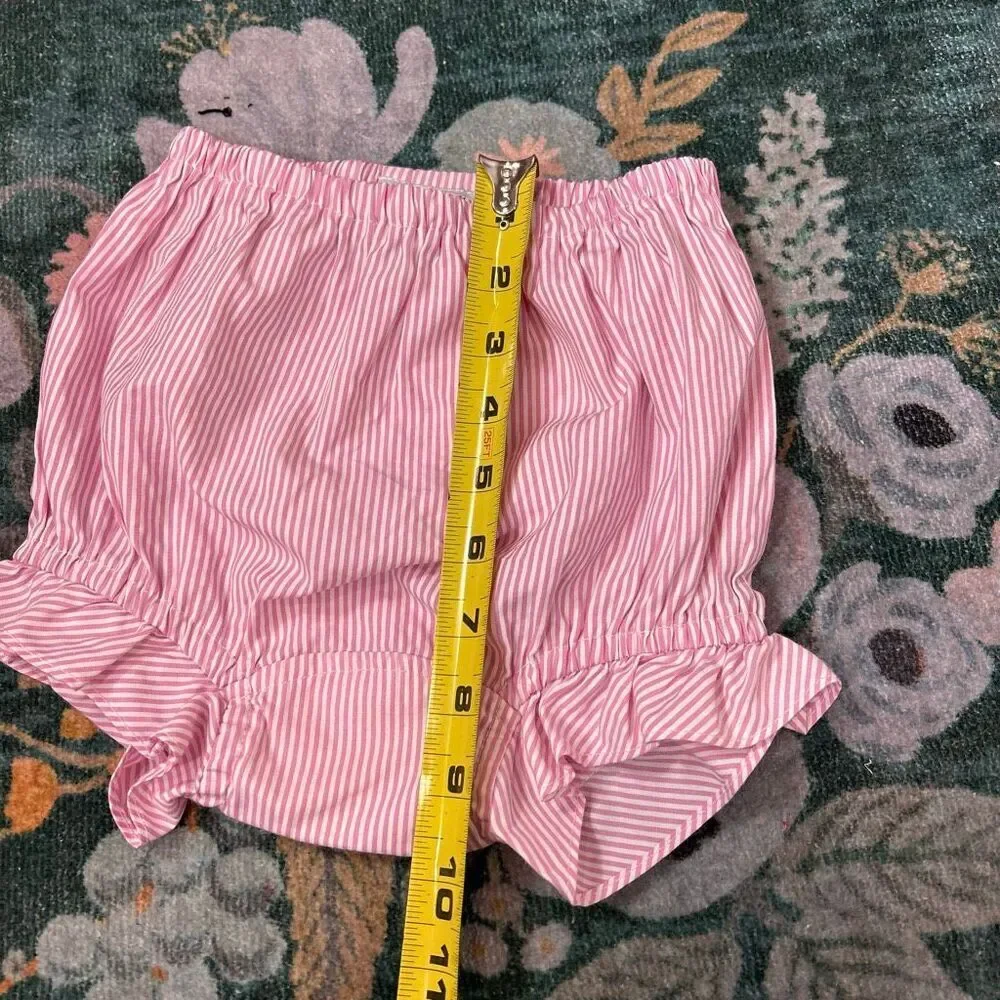 Mi Golondrina Bloomers Bottom Baby 3 Pink White Striped Ruffle Girls Shorts 3t